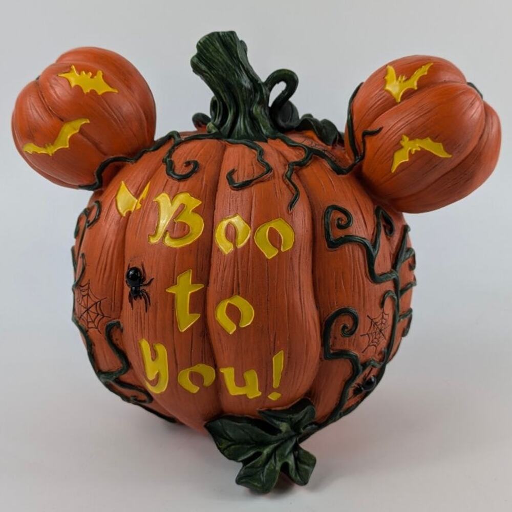 Mickey Mouse Halloween Pumpkin Lighted 2014 Disney Parks Excl Haunted Mansion - Picture 3 of 16